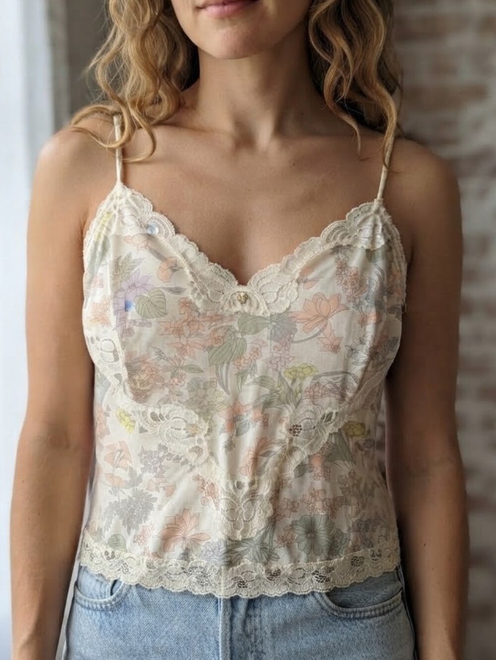 Vintage Warner's Lace Royale Floral Camisole L
